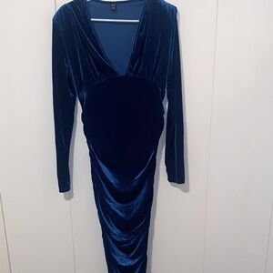 Blue Velvet Dress